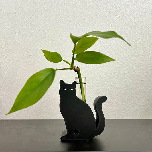 Black Cat Propagation Stand, Modern 3D Printed Plant Cutting Holder