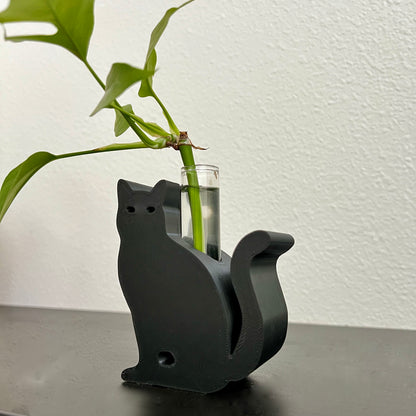 Black Cat Propagation Stand, Modern 3D Printed Plant Cutting Holder