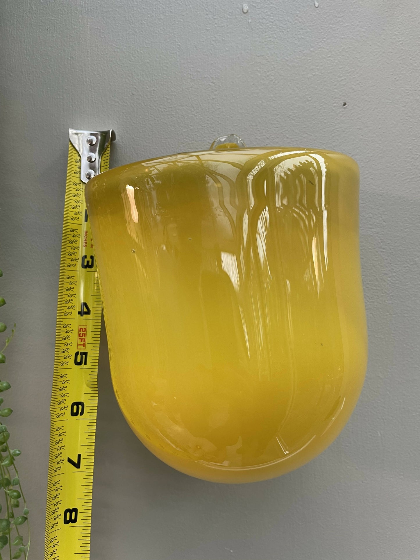 Glass Wall Plant Pouch in Mustard Yellow