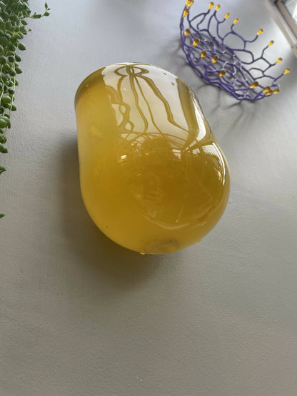 Glass Wall Plant Pouch in Mustard Yellow